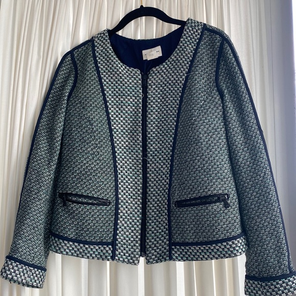 Club Monaco - size 8 - beautiful green fabric blazer - Picture 1 of 4